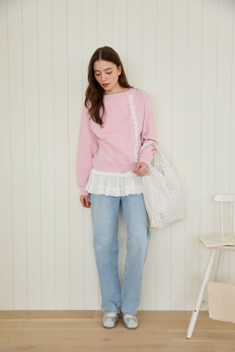 CHIFFON LINE SWEATSHIRT