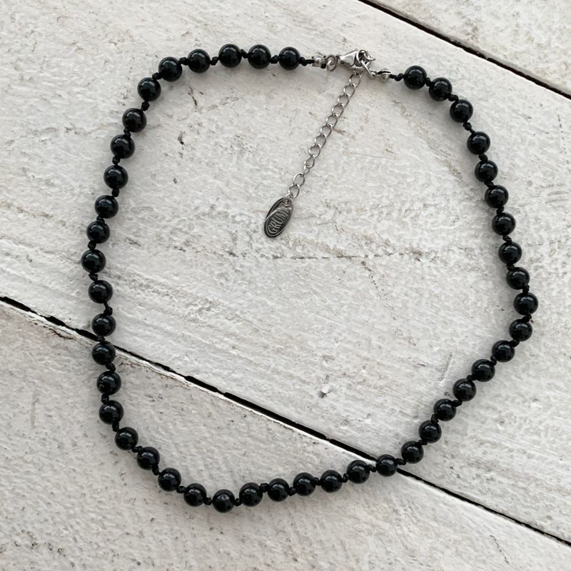 Knotted Onyx Stone Necklace