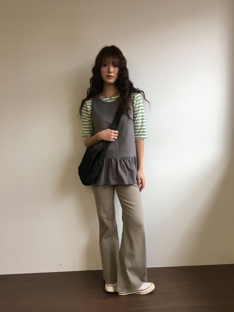 [SET]Arden bootcut pants + belt (3color)