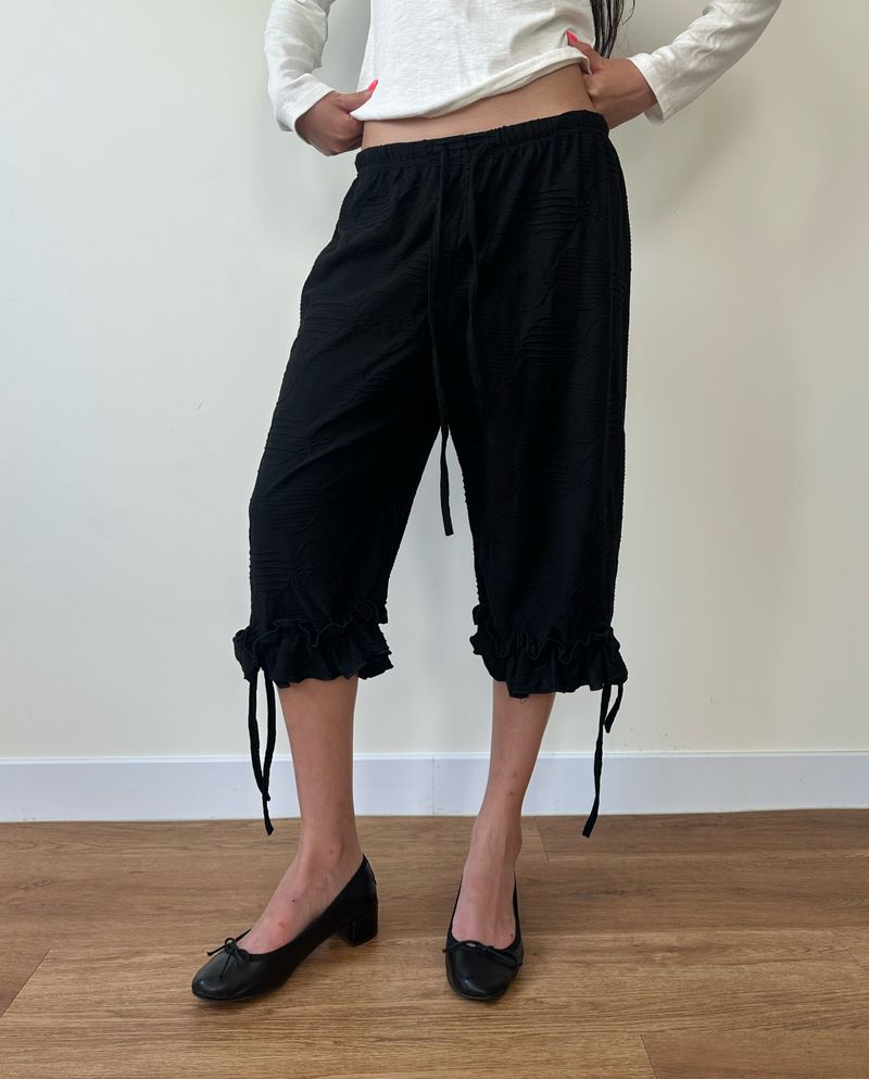dot frill pants