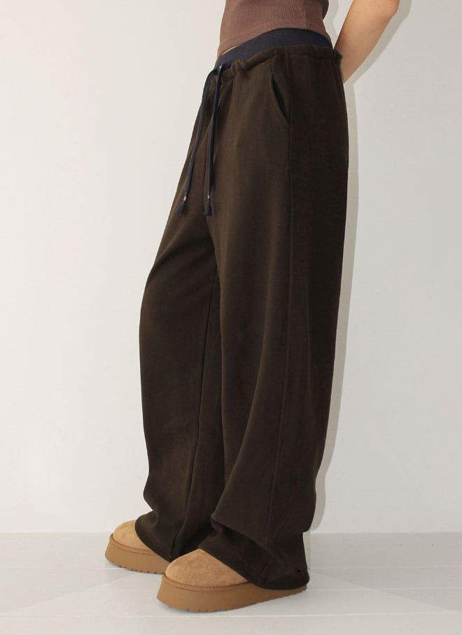 (Lining brushed) COLORBLOCK WAIST PANTS