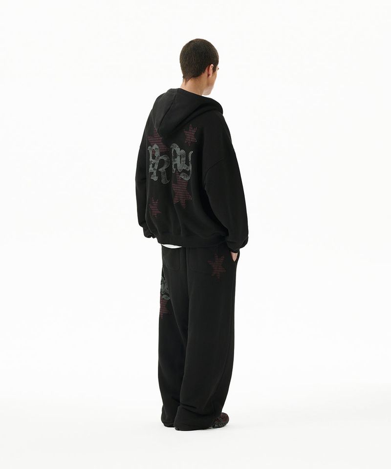 PRAY APPLIQUE ZIP UP HOODIE