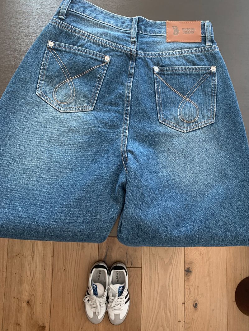 Sia Ball Stud Wide Denim Pants