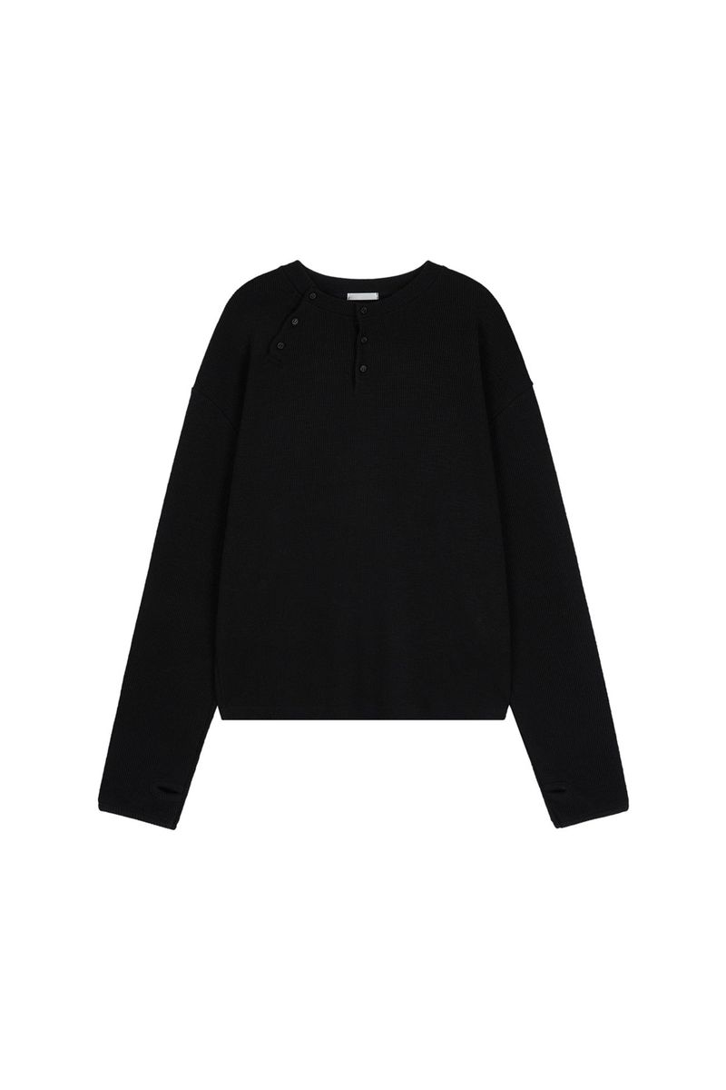 トフィヘンリーネック長袖Tシャツ