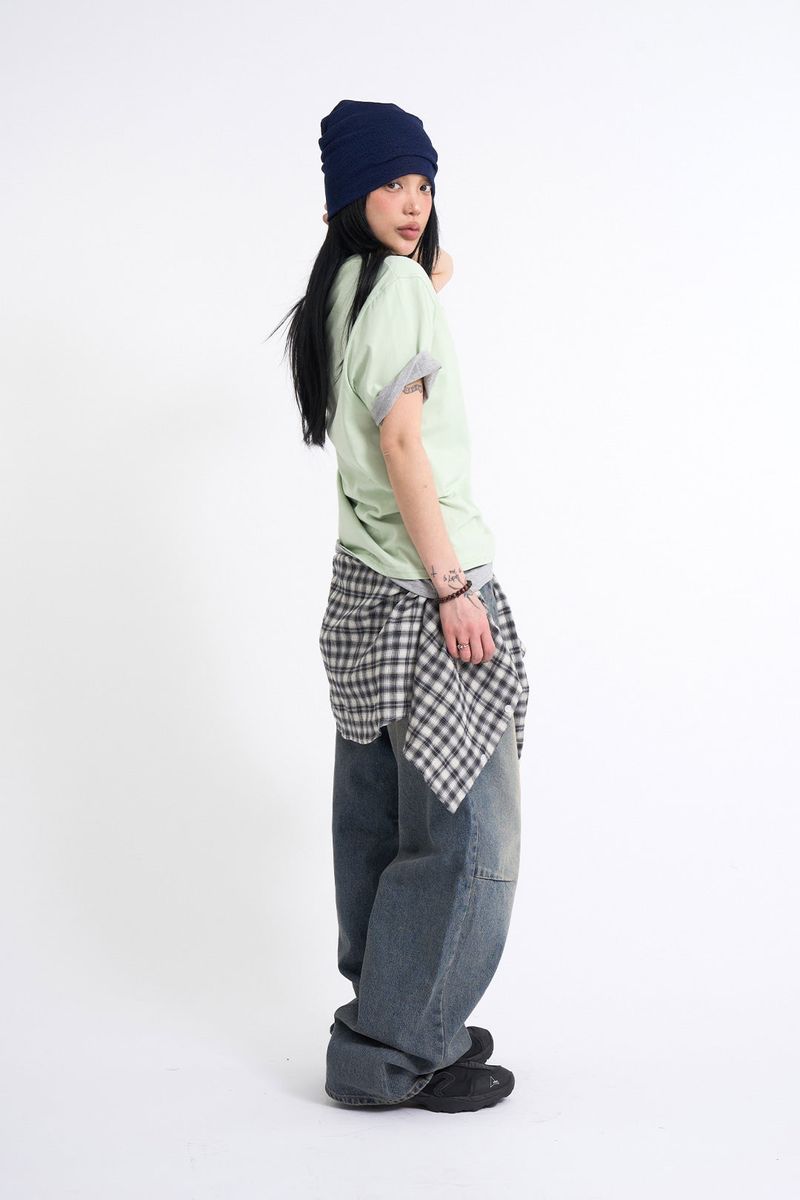 Regular fit cropped short-sleeve T-shirt