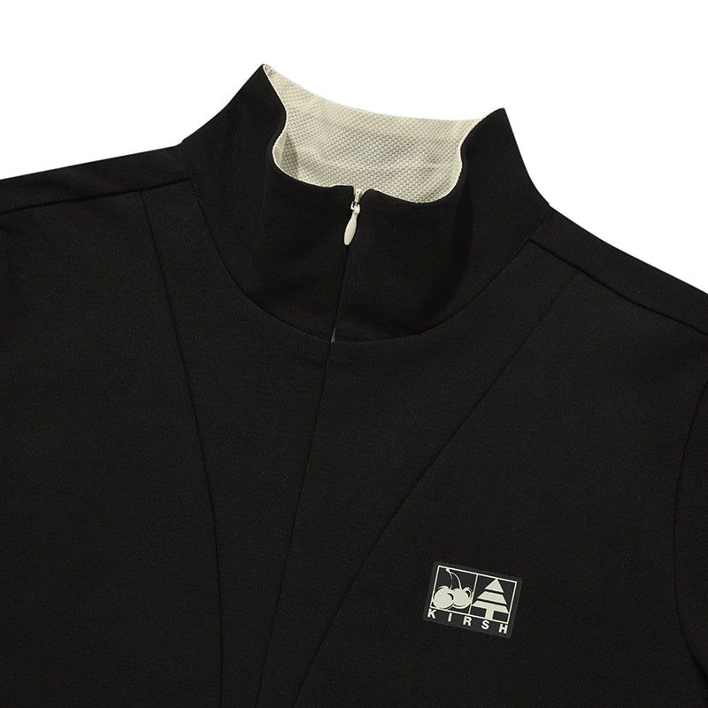 COLOR POINT HALF ZIP UP LONG SLEEVE [BLACK]