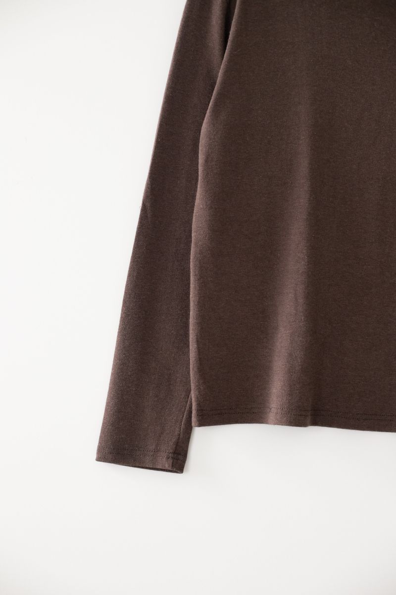 Basic turtle neck T-shirts (Brown)