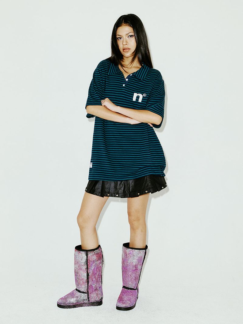 OVERSIZED WING POLO SHIRT GREEN