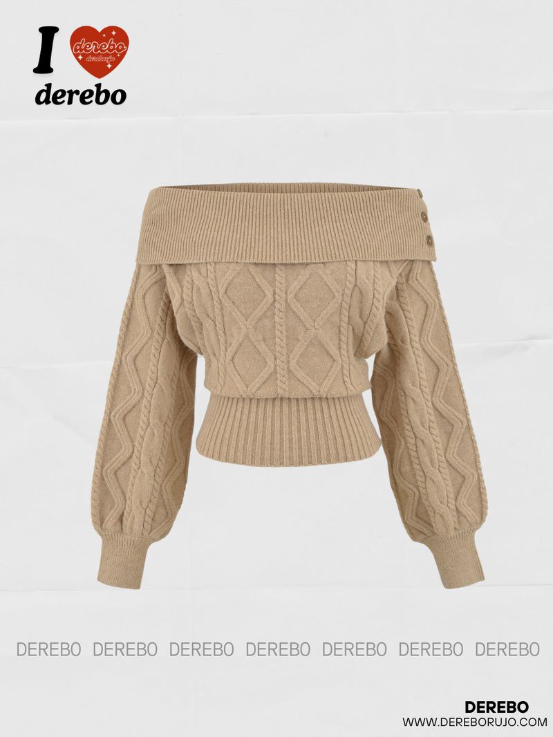 dereborujo（ドレボルゾー）の「フェアアイル オフショルダー ツイストニット（トップス）」