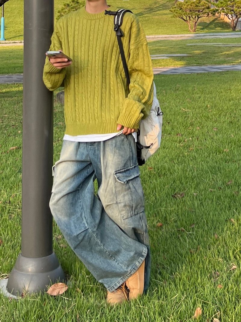 Retro Denim Cargo Pants (2 colors)