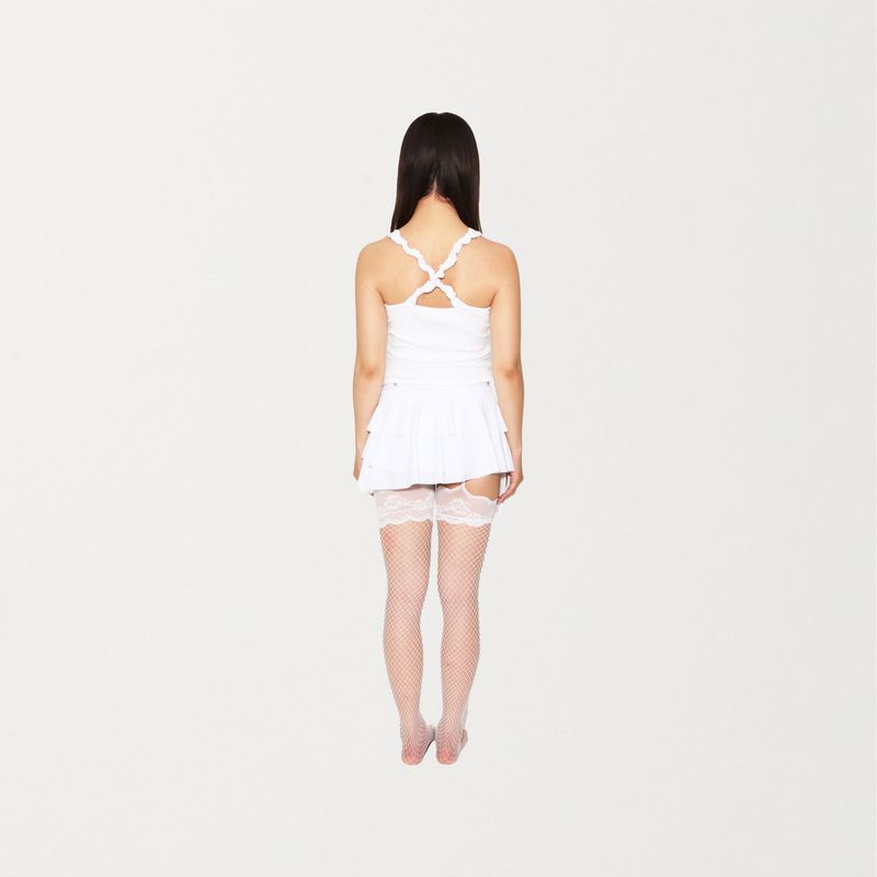Diagonal line frill skirt 002