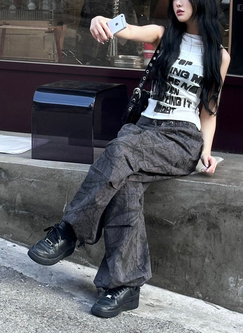 woody camo wide pants