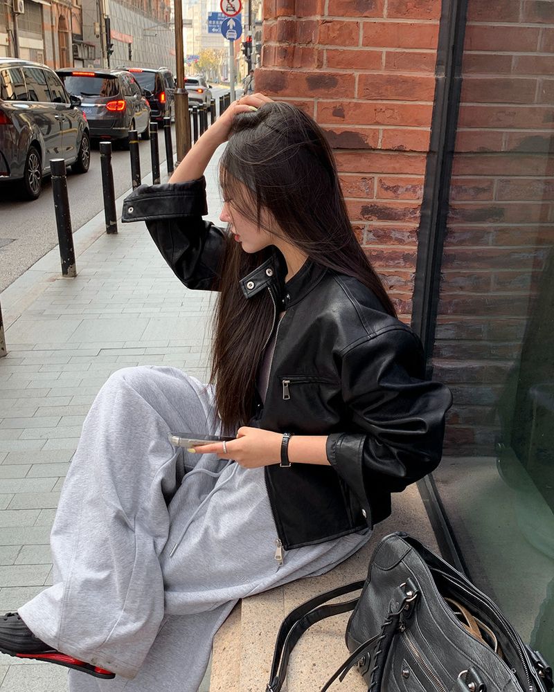 [BELLIDE MADE] BAND COLLAR, SUEDE CROP JACKET