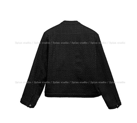 Heather Tweed Biker Crop Jacket