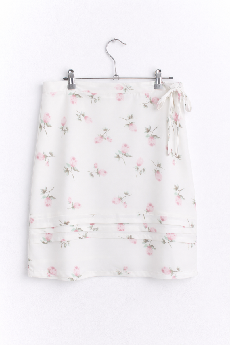 Flower lace midi skirt