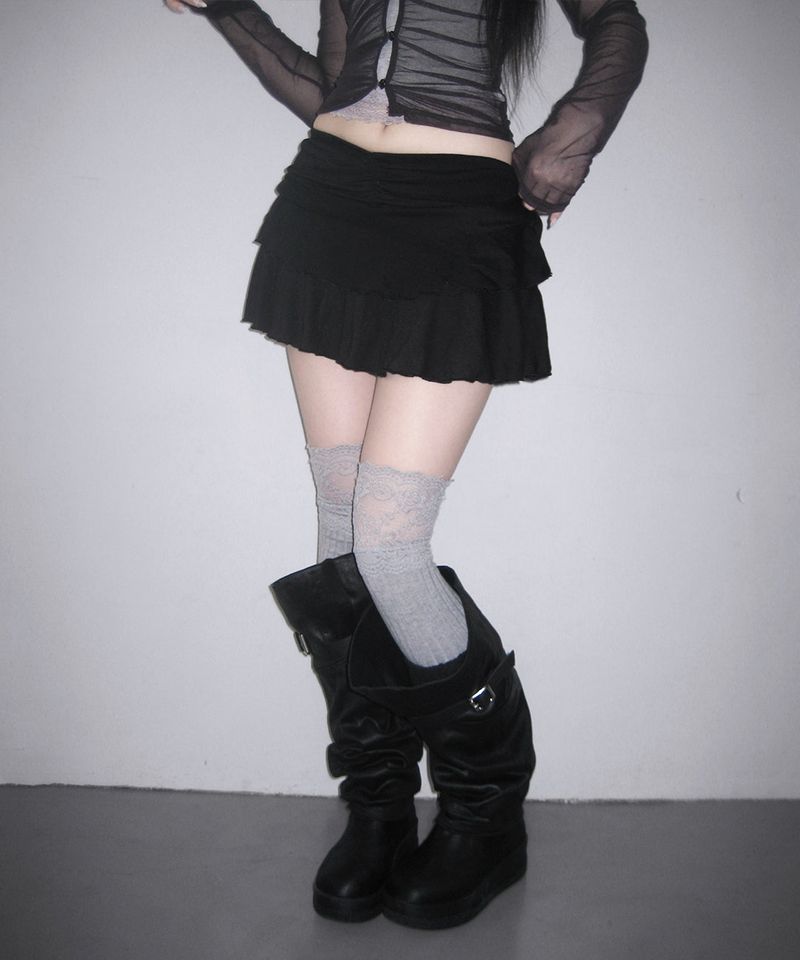 ash ruffle mini sk (3colors)