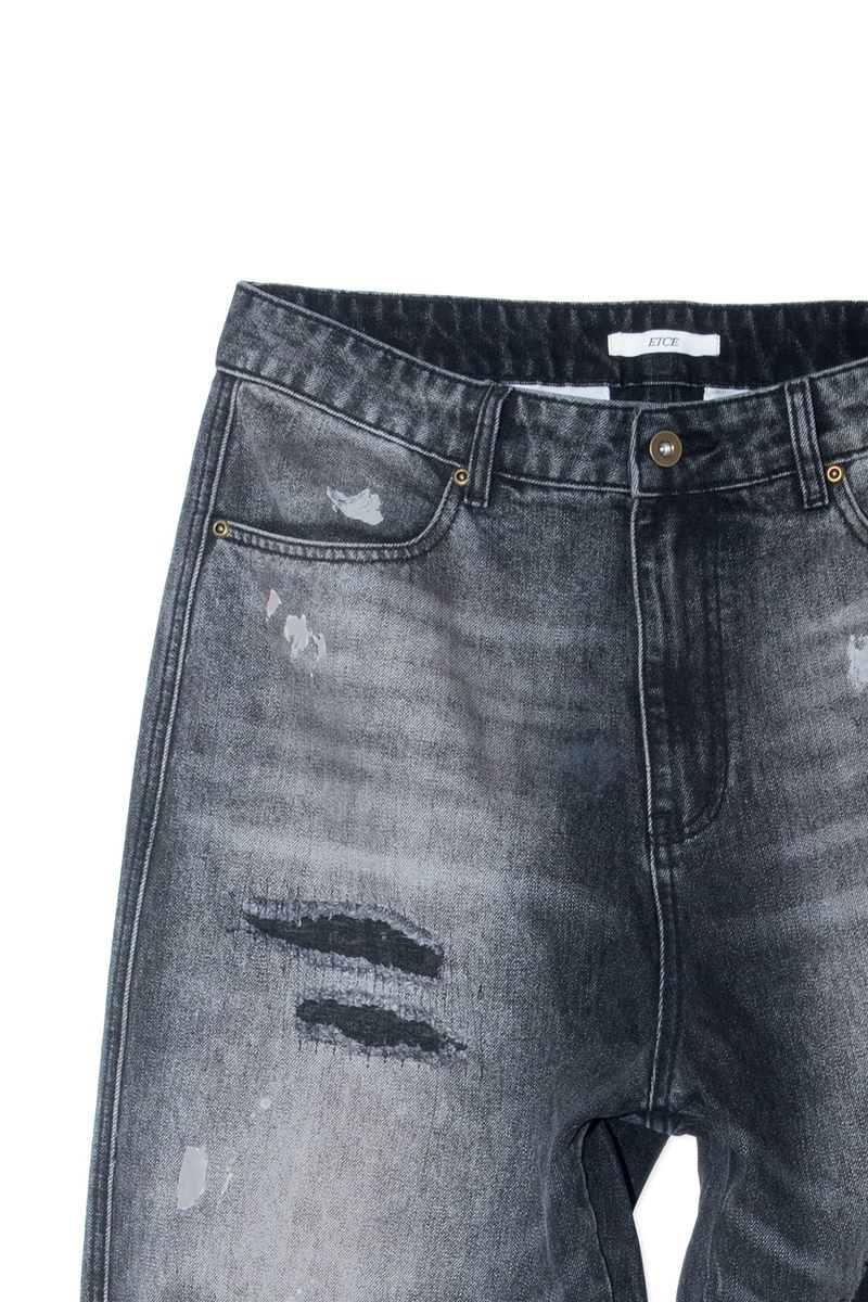 DESTROYED PAINTING WASHED DENIM (BLACK)