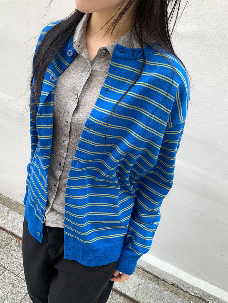SS STRIPE CARDIGAN (3C)