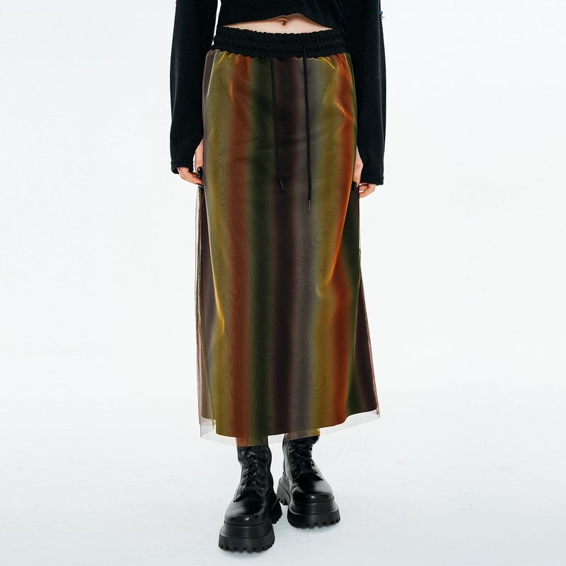 OTHER-worldly（アザーワールドリー）の「Mesh Sweat Skirt [Yellow Gradation]（Skirts）」