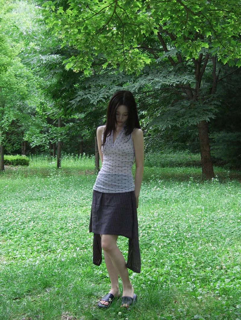tie dot sleeveless