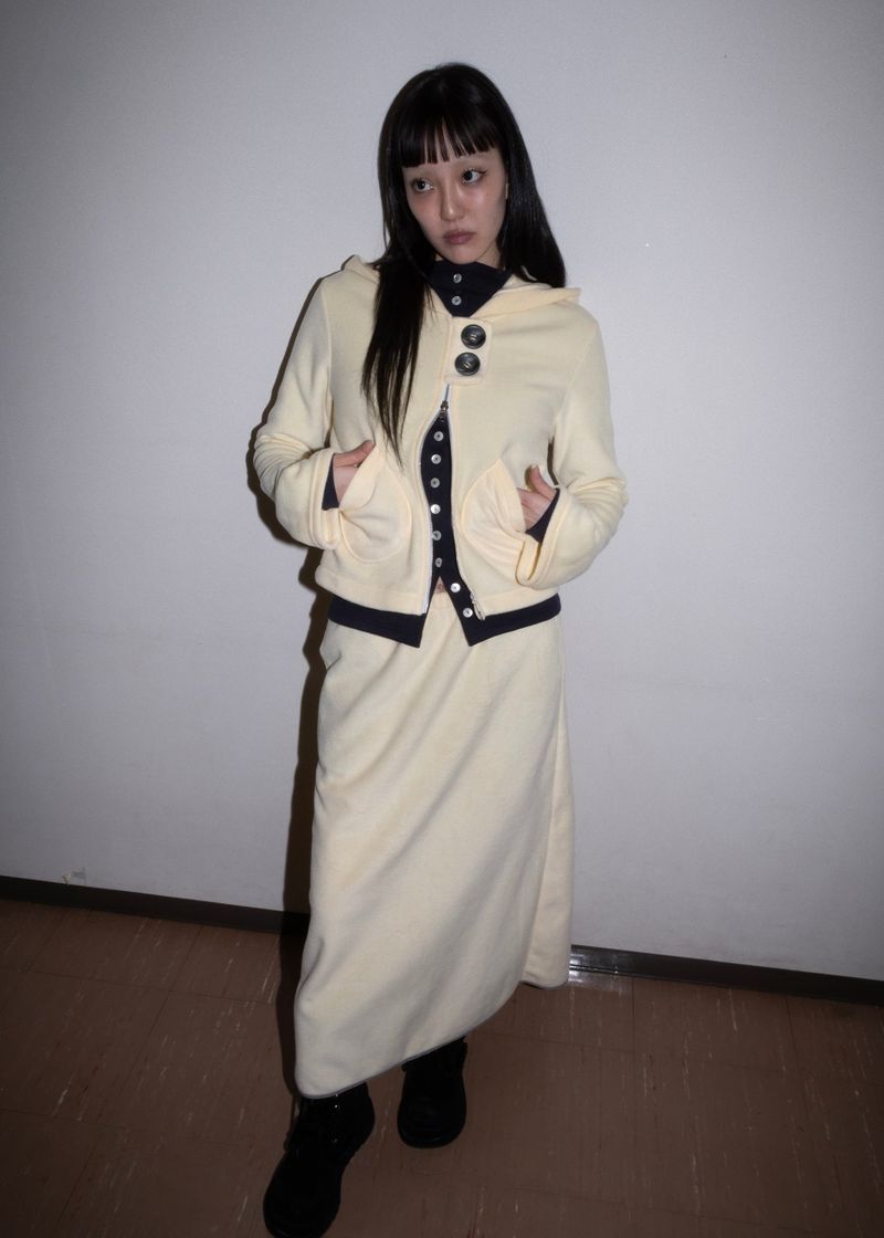 Pocket Fleece Hoodie Jacket [Lemon]