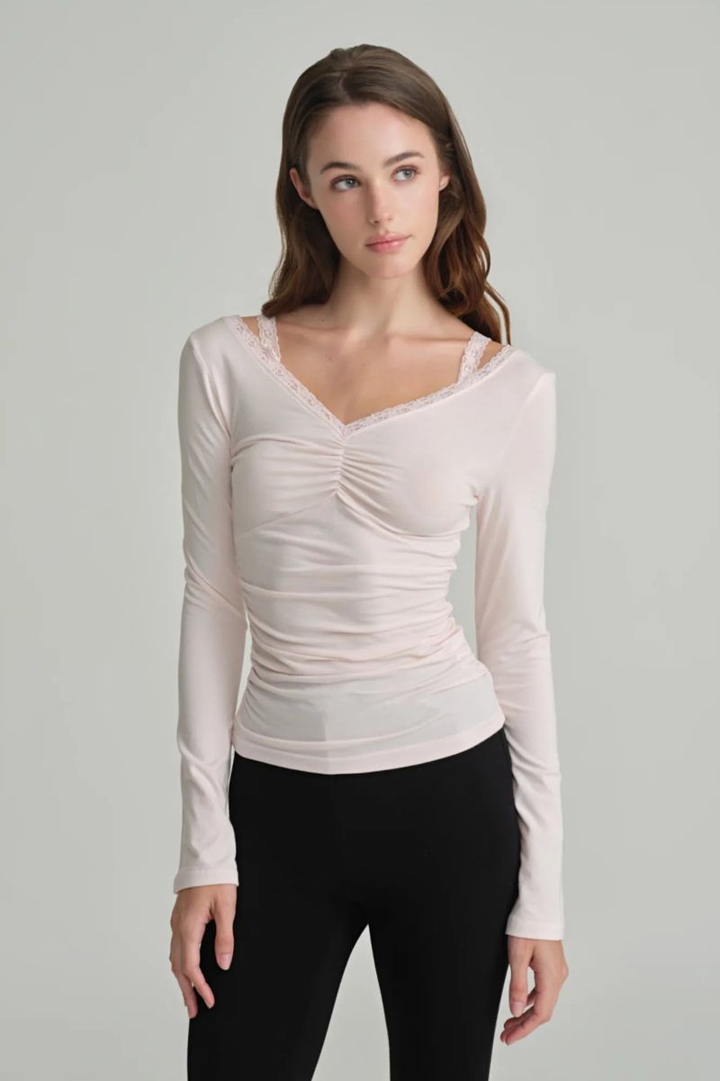 Ballerina lace long sleeve, Pink