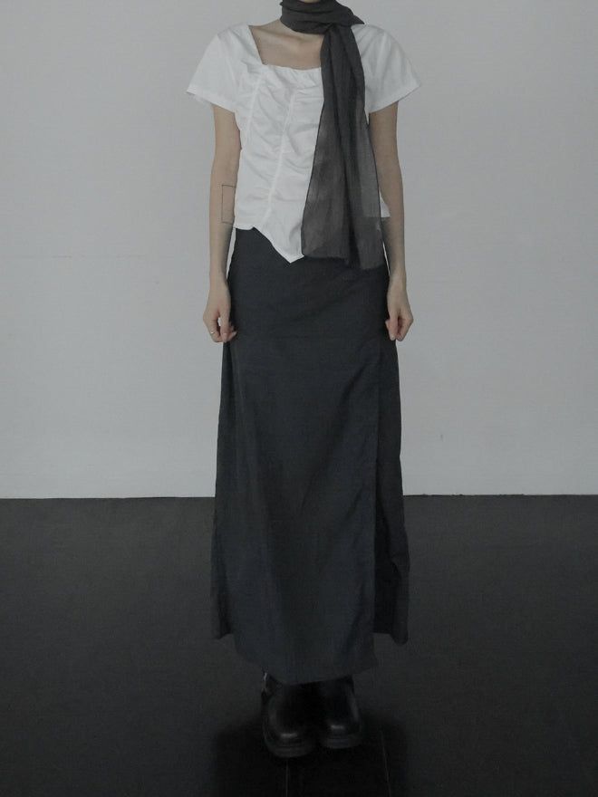 Lear Square Shirring Blouse