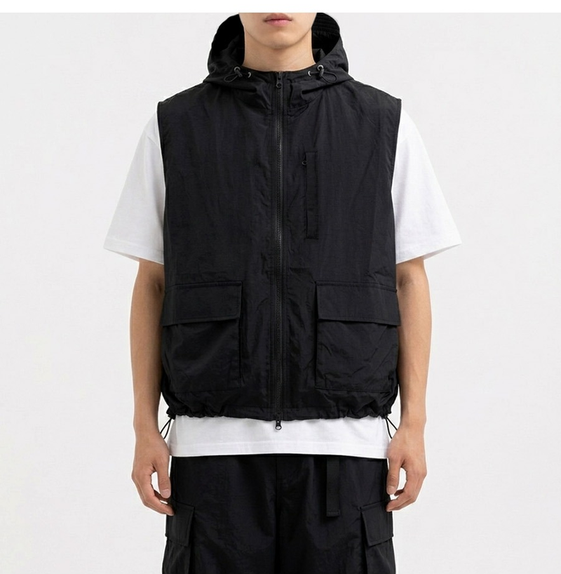 Cool Care Nylon Windbreaker Vest Black