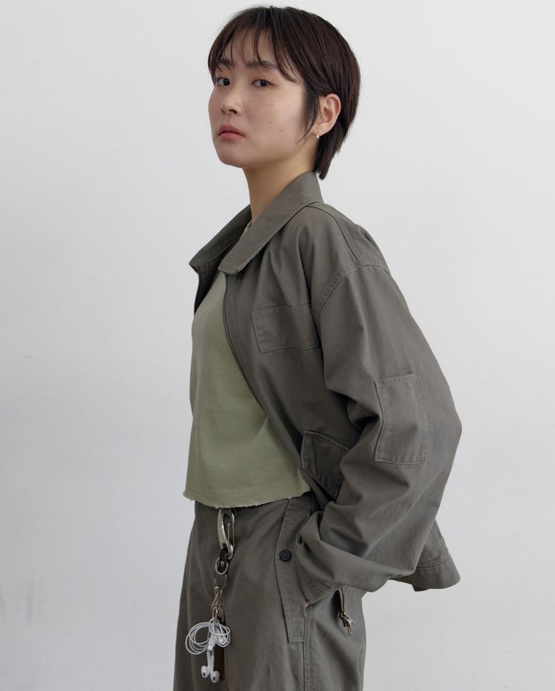 Vintage Washed Cotton Work Jacket