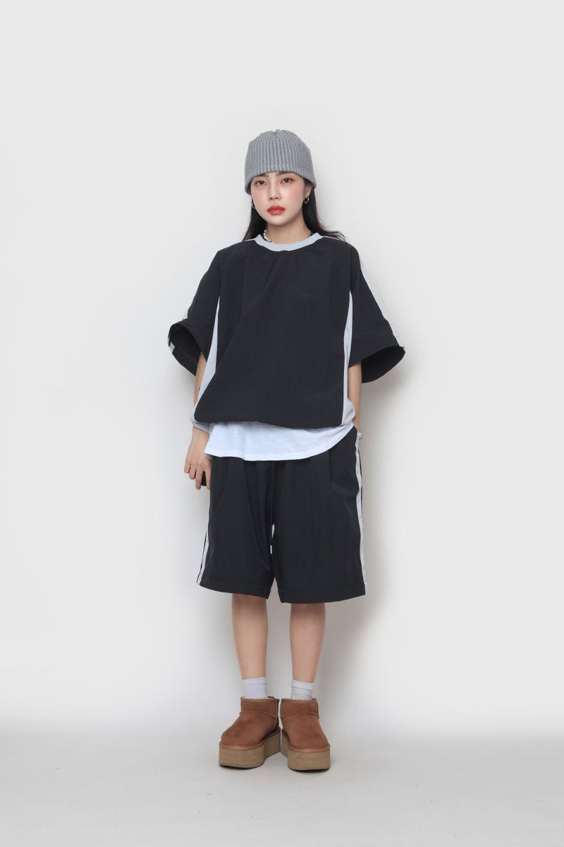 two-way nylon sweatshirt