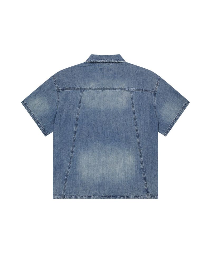 DENIM STUD HALF SHIRT