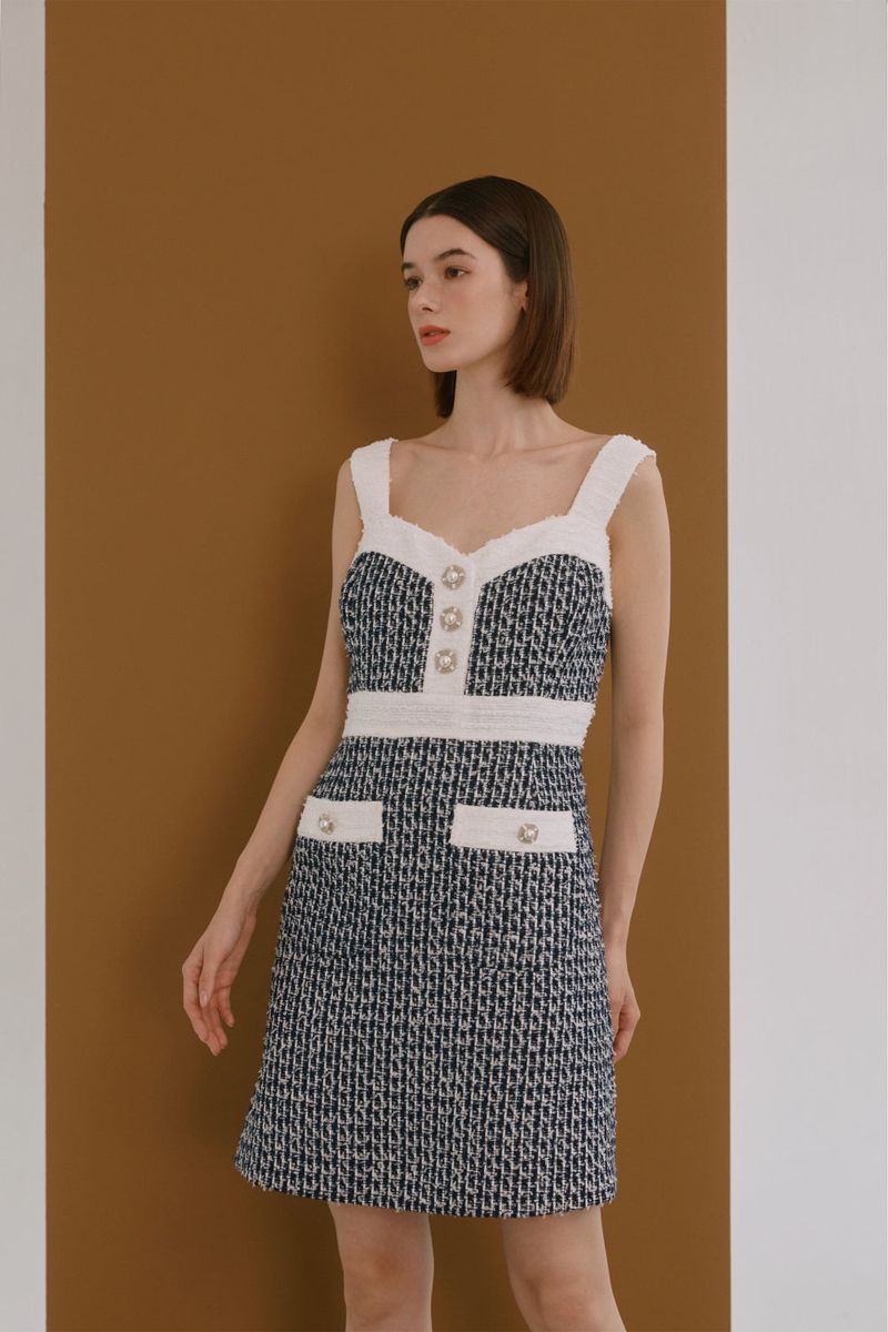 Colored tweed dress