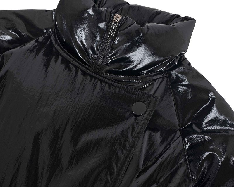 Double Layered Goose Down Jacket _ Glossy Black