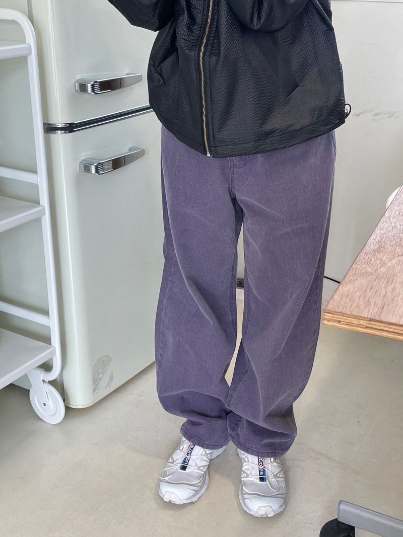 Lucid washing wide pants 