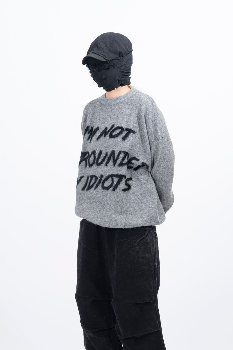 I'm Not Hairy Lettering Knit