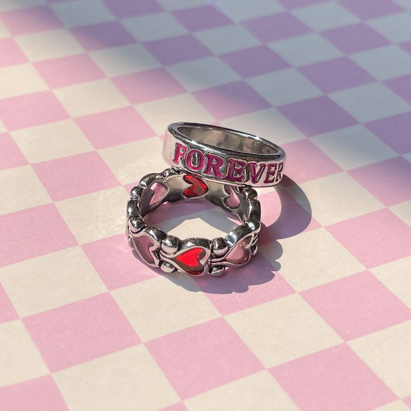 [SET] FOREVER HEART RING