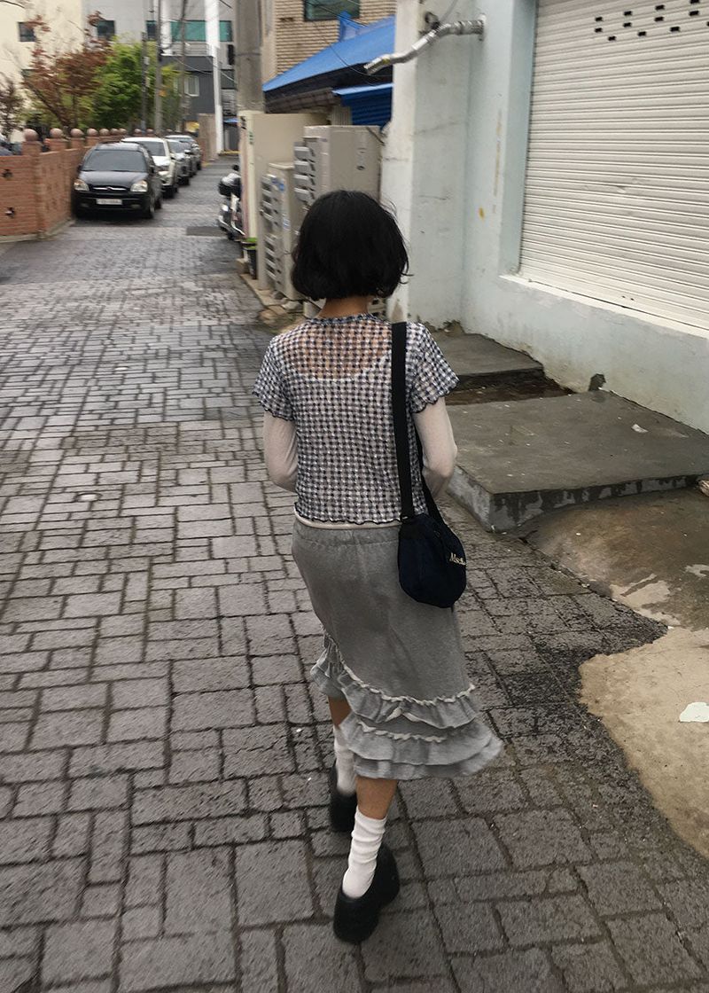 FRILL MIDI SKIRT