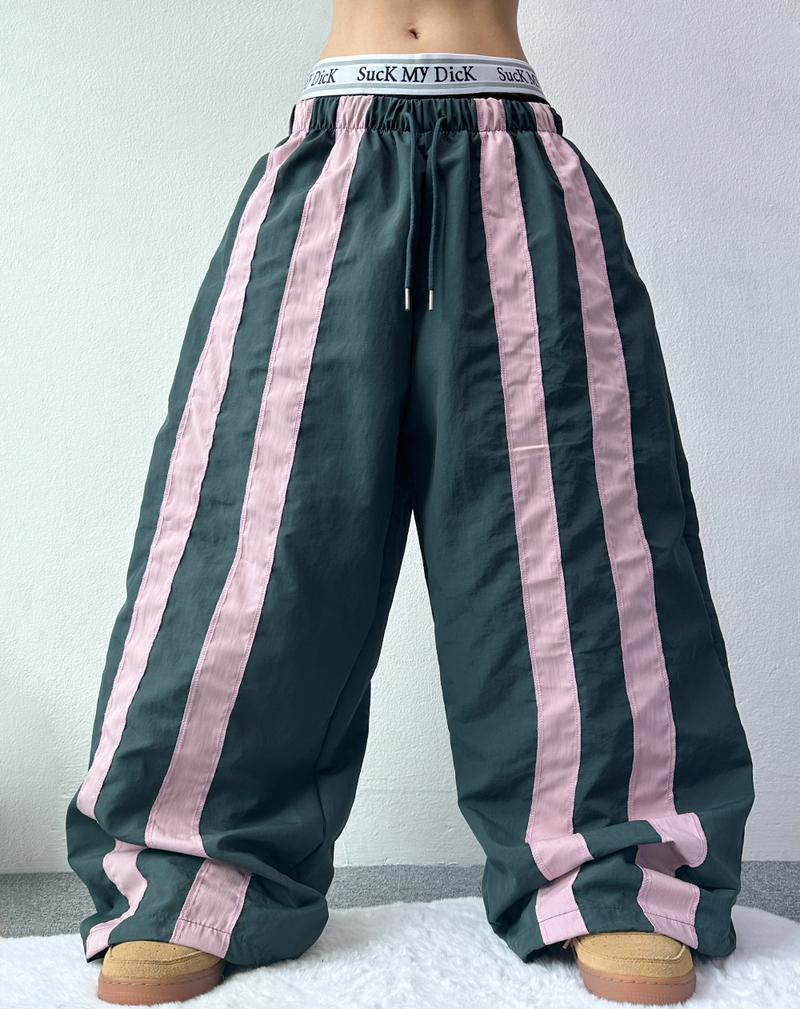 TRACK NYLON UNIQUE BALLOON PANTS💚🩶🖤🤎 - 4 COLORS