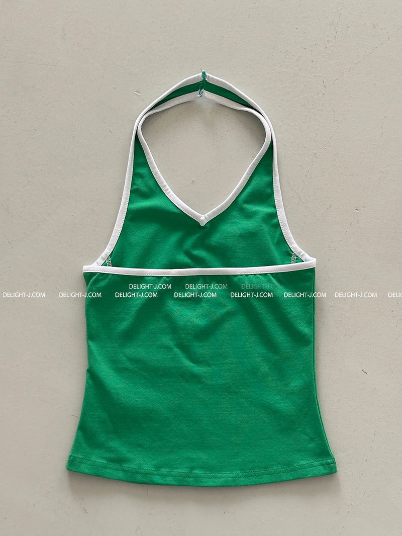 track halter neck backless sleeveless shirt