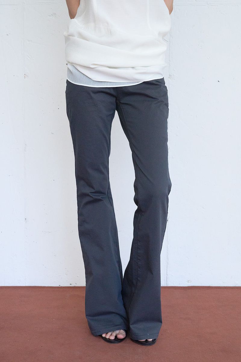 PICKY SOCIETY（ピッキー ソサイアティー）の「ライトストライプローライズブーツカットパンツ (チャコール/3size)（パンツ）」
