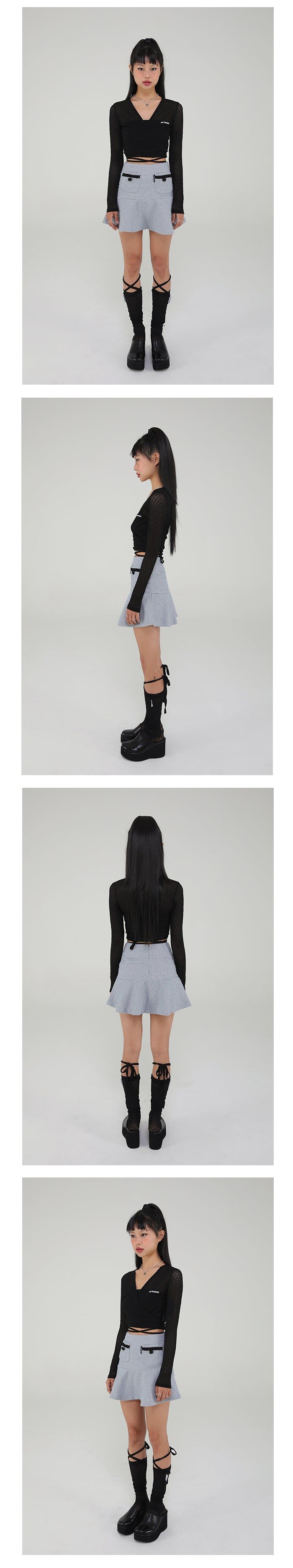 LACE LONG SOCKS(BLACK)