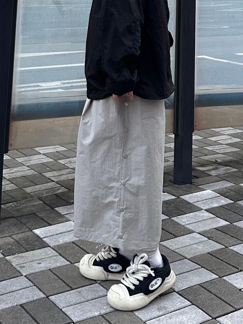 snap nylon crack bermuda pants