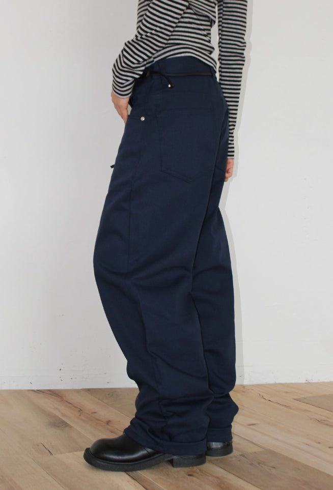 BARREL WIDE COTTON PANTS