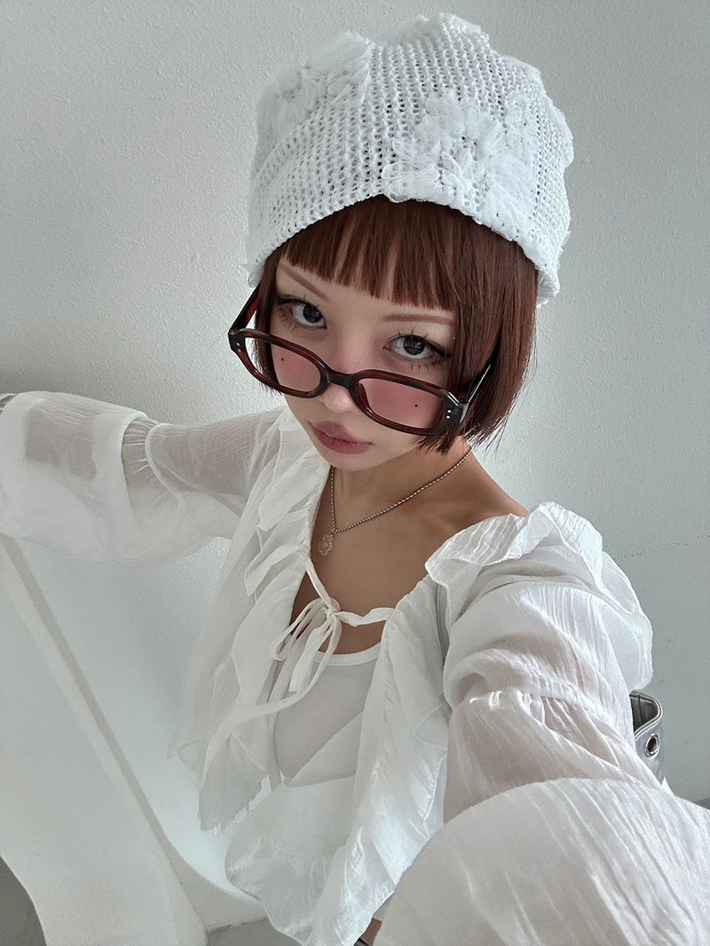 frill bolero cardigan blouse