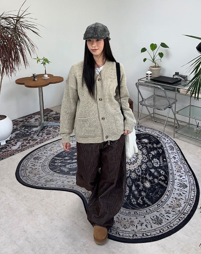 Alp Punching Knit Cardigan