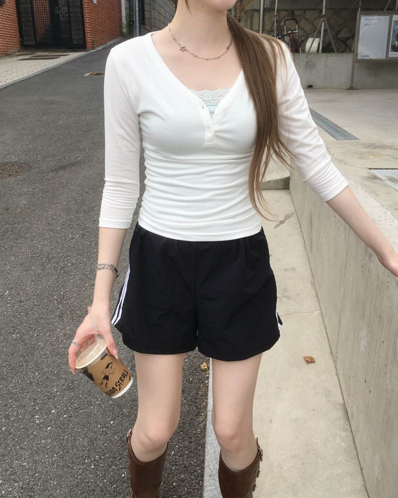 Nylon track shorts