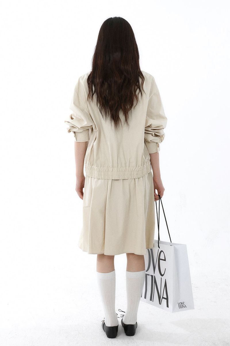 SMOKE MIDI SKIRT_BEIGE