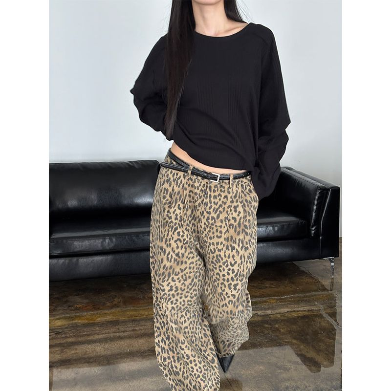 [Unisex] Two tuck leopard pants(3color)