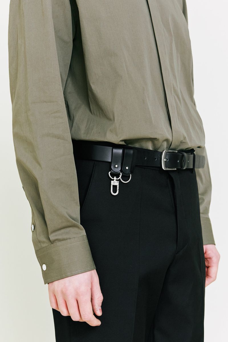 italian leather double loop belt