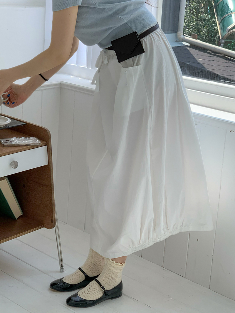 pumpkin balloon pocket long skirt